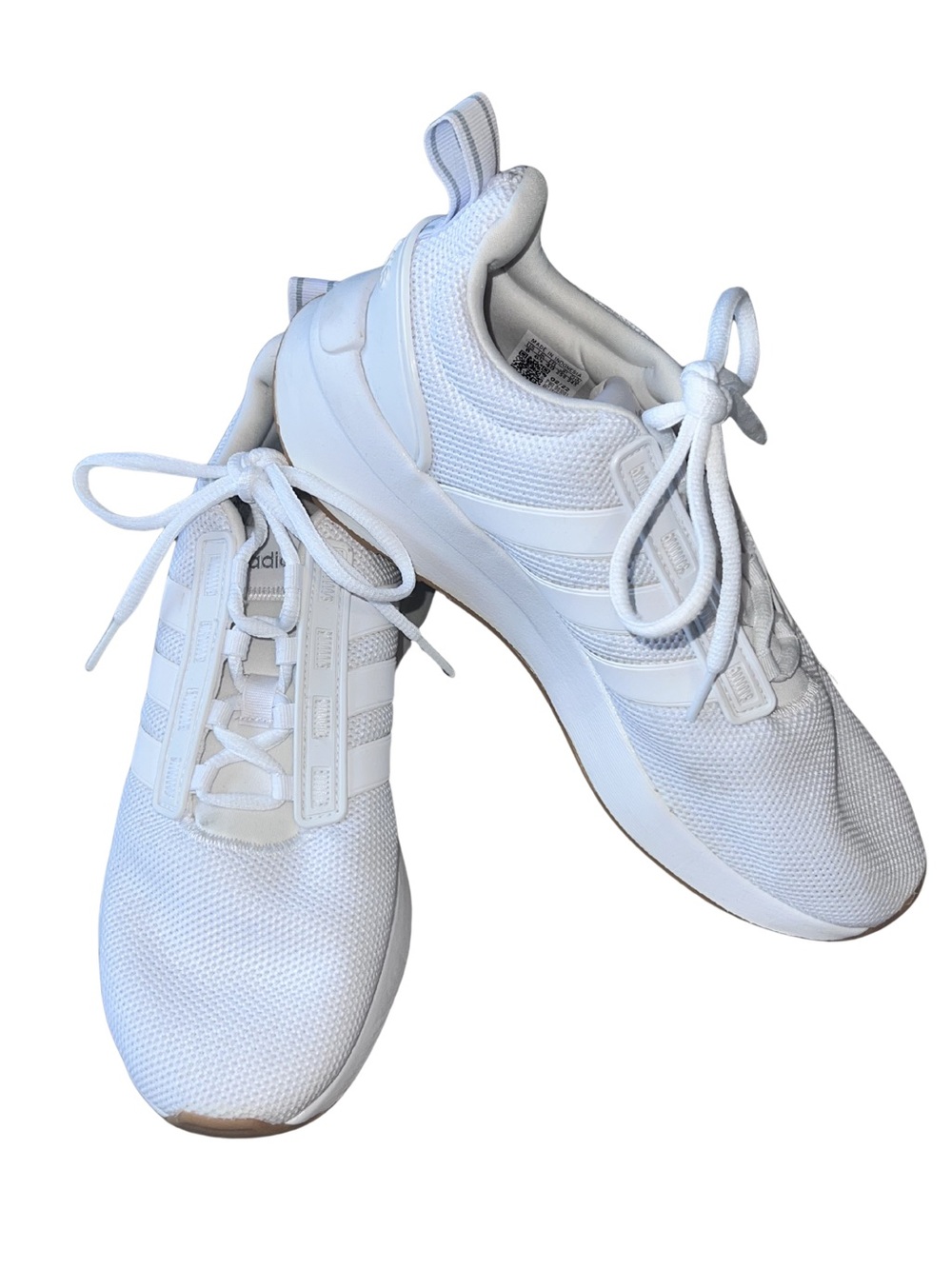 adidas Women’s All-White Athletic Mesh Sneakers